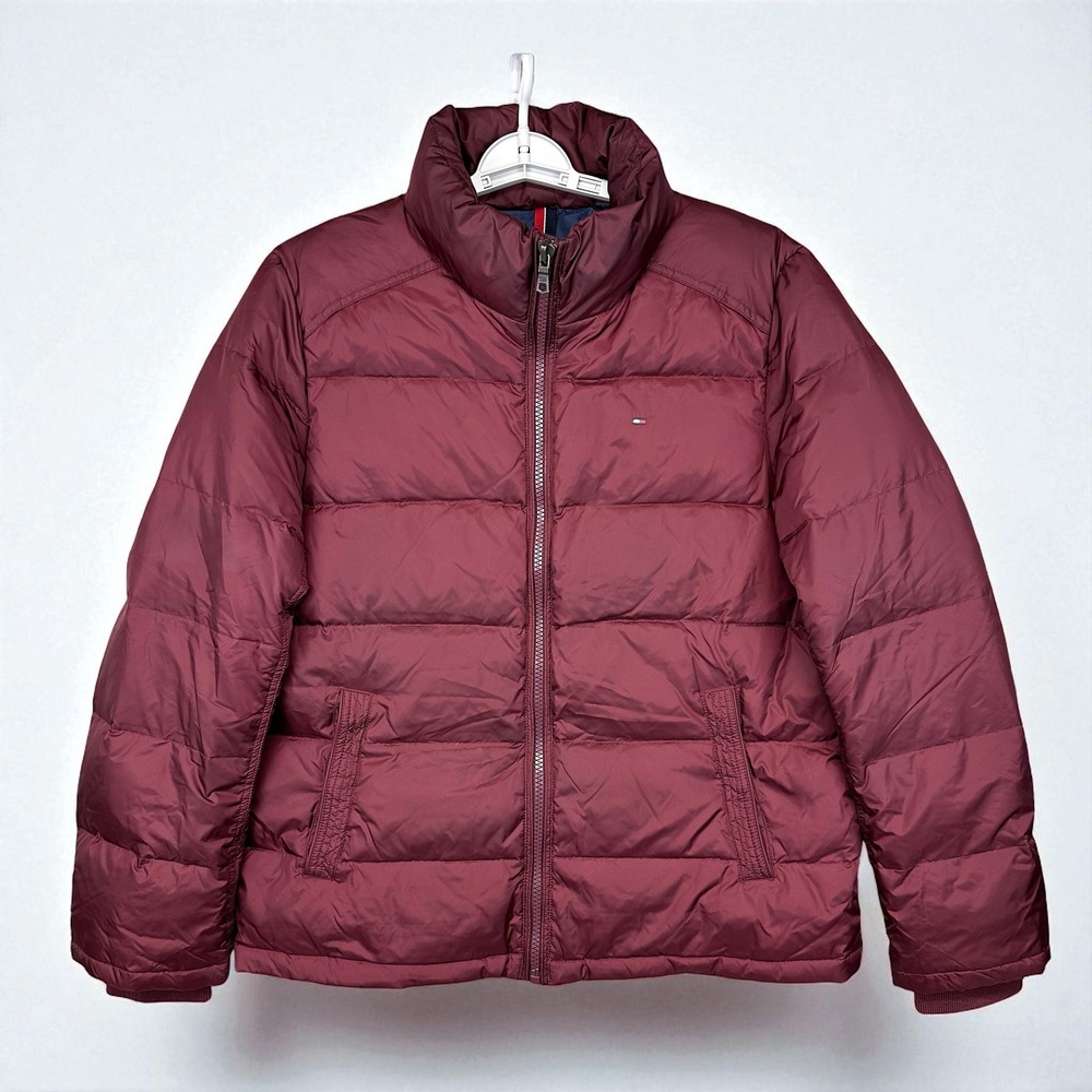 Tommy‎ Hilfiger Down Jacket Puffer Gorpcore Heavy Burgundy Size Large